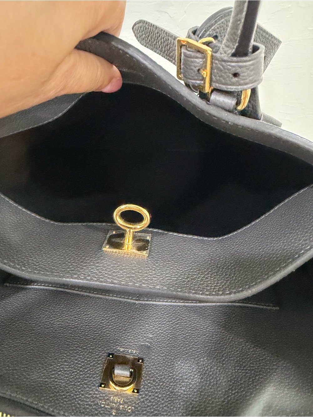Louis Vuitton dark grey Leather Satchel city steamer xl with Gold Hardware - Picture 9 of 11